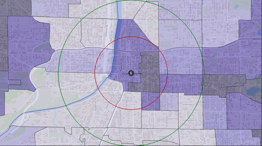 Grand Rapids, Michigan - Percentage of the Population Visiting a Dentist in the Last 12 Months